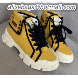 Low Price Gucci Canvas Foldover Boots Yellow G91128