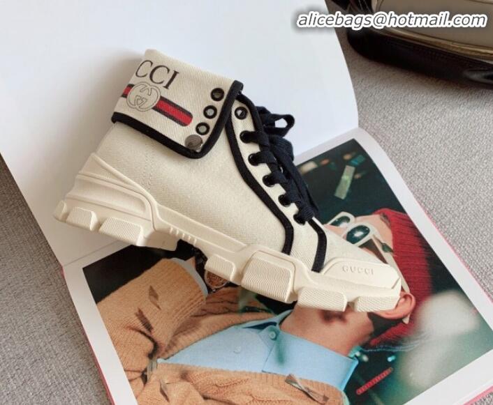  Reasonable Price Gucci Canvas Foldover Boots G91128 White