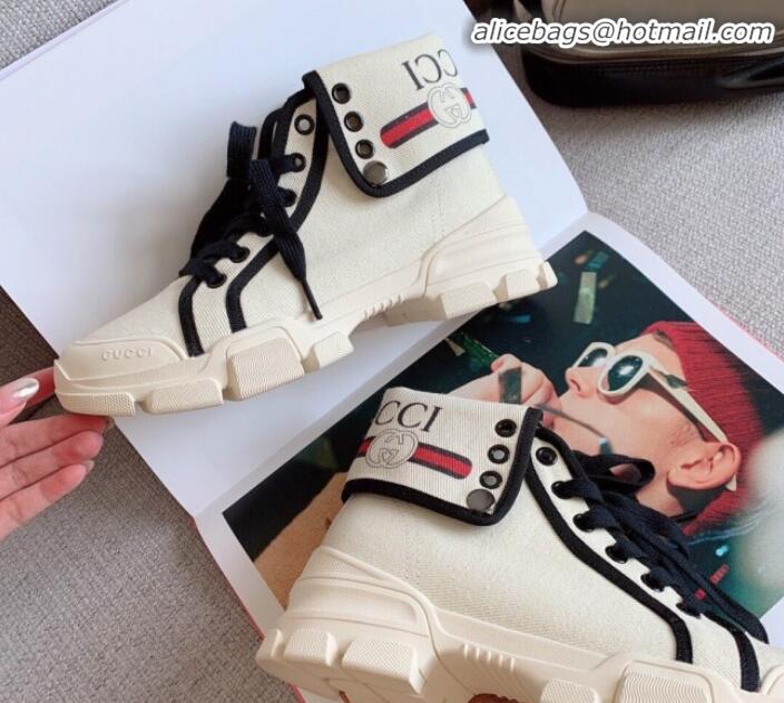  Reasonable Price Gucci Canvas Foldover Boots G91128 White