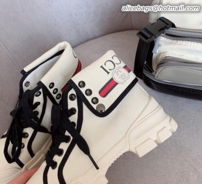  Reasonable Price Gucci Canvas Foldover Boots G91128 White