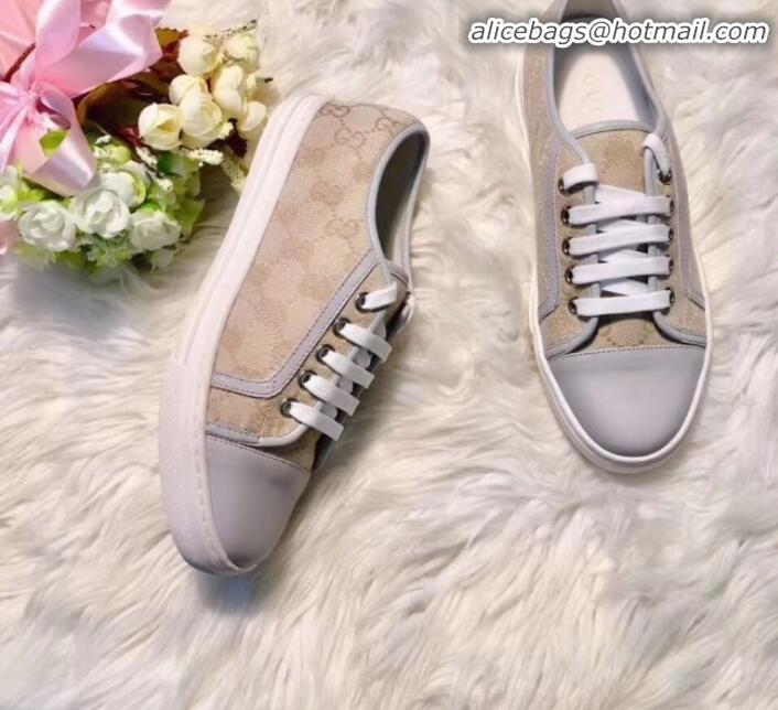 Good Product Gucci GG Canvas and Calfskin Low-top Sneakers G01045 Beige