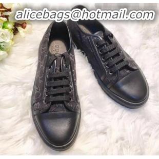 Purchase Gucci GG Canvas and Calfskin Low-top Sneakers G01045 Black