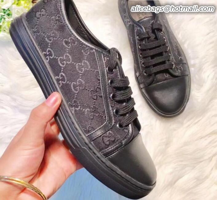 Purchase Gucci GG Canvas and Calfskin Low-top Sneakers G01045 Black