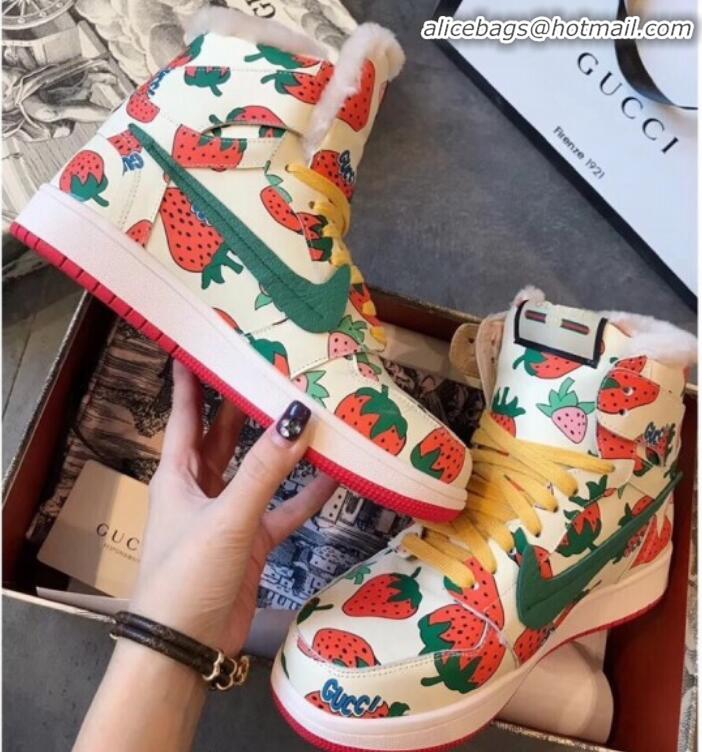 Low Price Gucci x Nike Strawberry Print Sneakers G21130