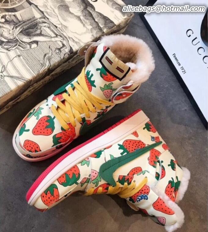 Low Price Gucci x Nike Strawberry Print Sneakers G21130