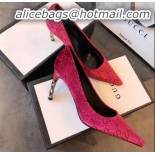 Super Quality Gucci GG Canvas Bamboo Heel Pumps G21613 Red 2020