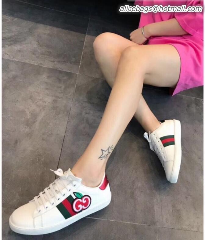 Perfect Gucci Ace Sneakers with GG Apple G22601 White 2020