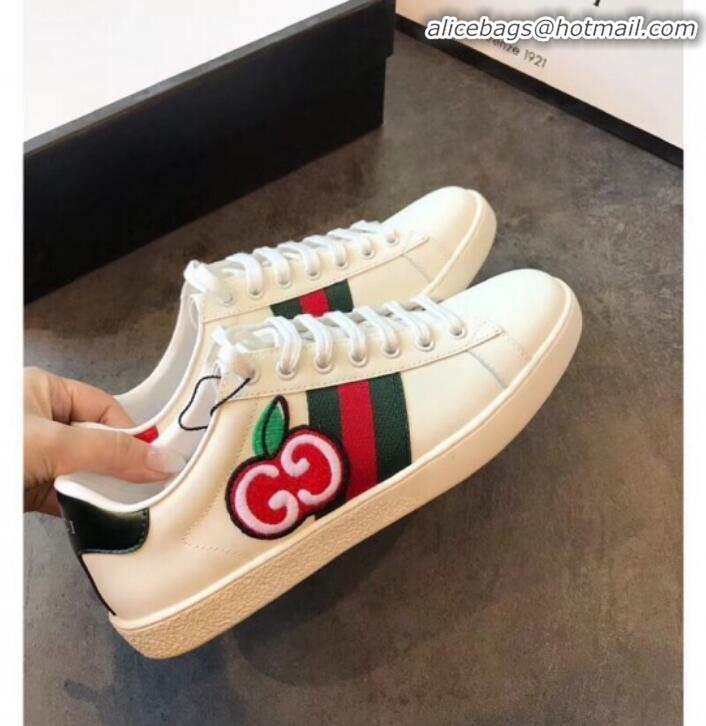 Perfect Gucci Ace Sneakers with GG Apple G22601 White 2020