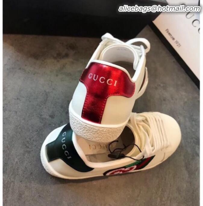 Perfect Gucci Ace Sneakers with GG Apple G22601 White 2020