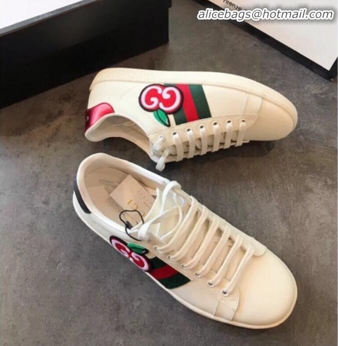 Perfect Gucci Ace Sneakers with GG Apple G22601 White 2020