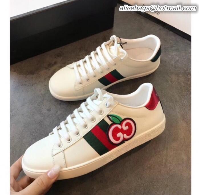 Perfect Gucci Ace Sneakers with GG Apple G22601 White 2020