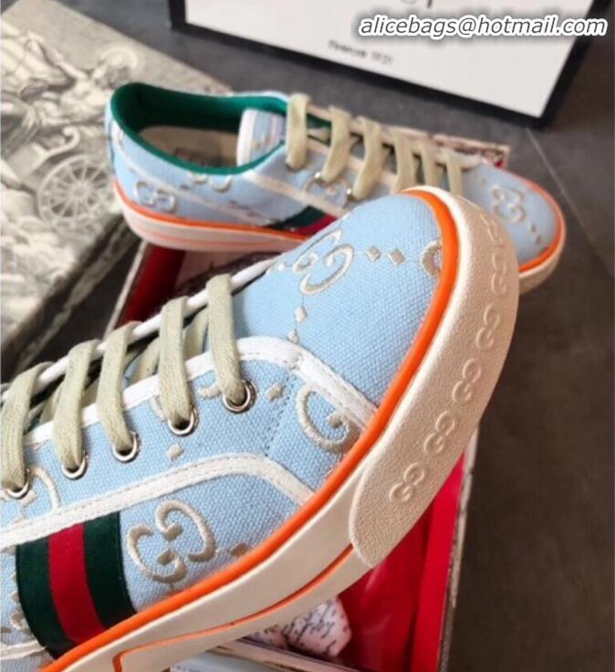 Crafted Gucci Disney GG Embroidered Sneakers  G23104 Bright Blue 2020