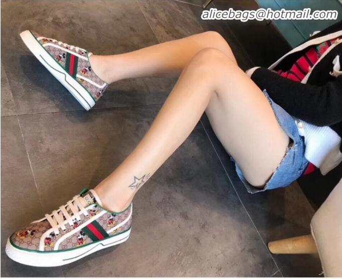Classic Hot Crafted Gucci Disney GG Mickey Sneakers G23104 Coffee 2020