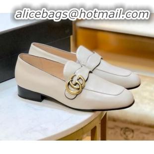 Discount Gucci Leather Double G Loafer 602496 White 2020 