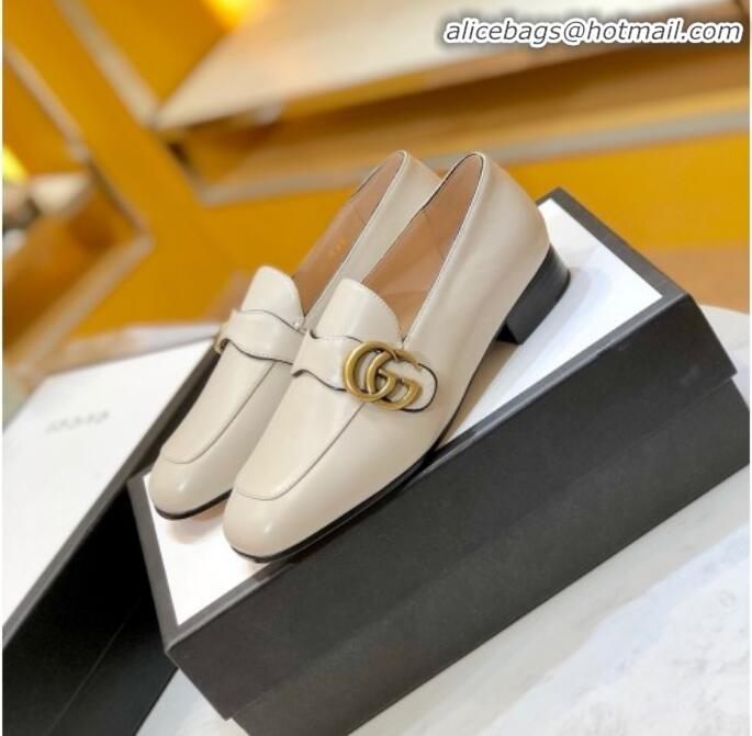 Discount Gucci Leather Double G Loafer 602496 White 2020 