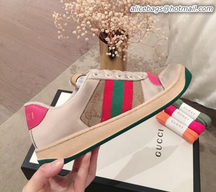 Lowest Cost Gucci Screener GG Low-top Sneaker G11601 Pink 2020