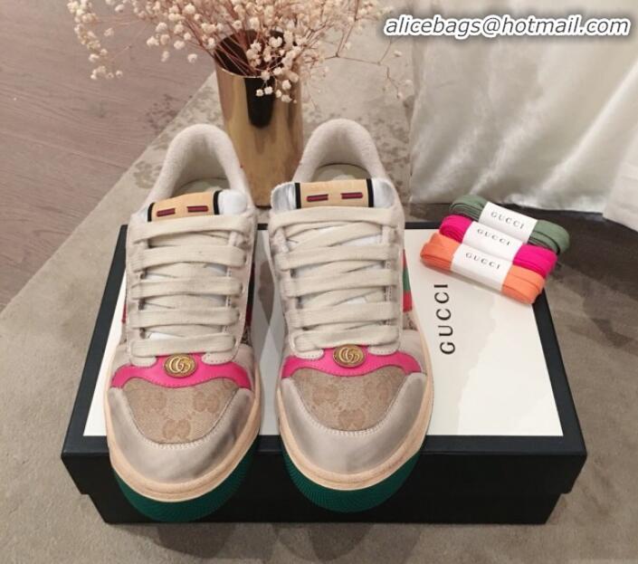 Lowest Cost Gucci Screener GG Low-top Sneaker G11601 Pink 2020