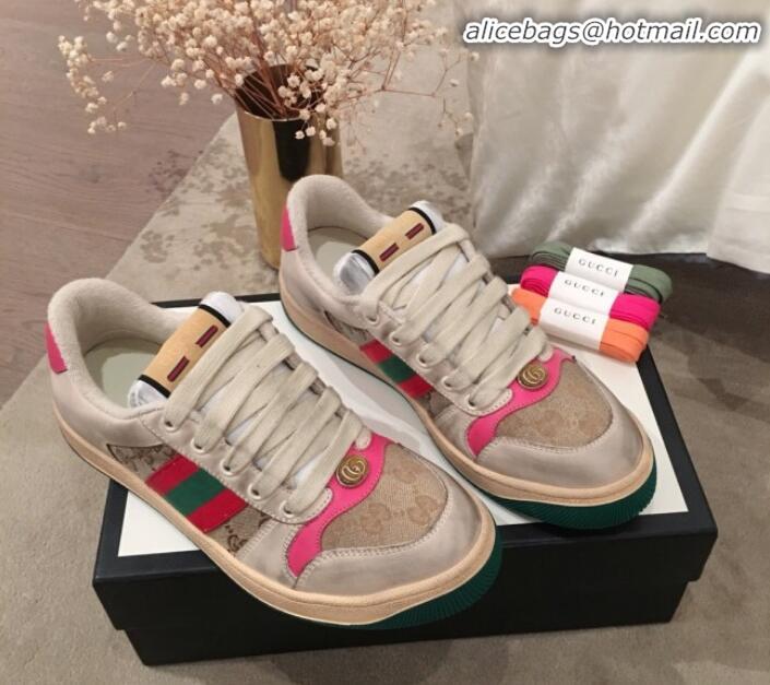 Lowest Cost Gucci Screener GG Low-top Sneaker G11601 Pink 2020