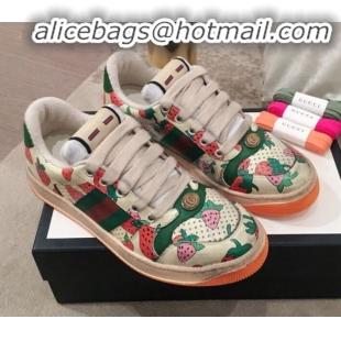 Top Design Gucci Screener Strawberry Print Low-top Sneaker G11601 2020