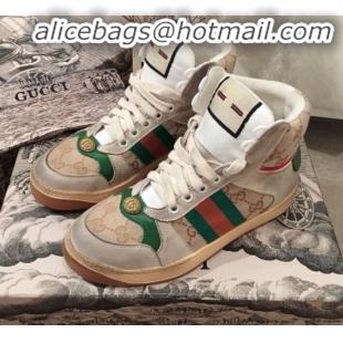 Lowest Price Gucci Screener GG High-top Sneaker G11605 Green 2020