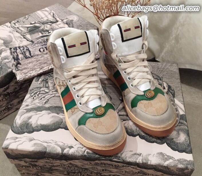 Lowest Price Gucci Screener GG High-top Sneaker G11605 Green 2020