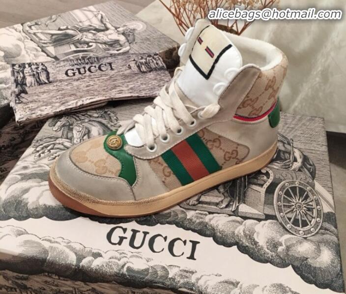 Lowest Price Gucci Screener GG High-top Sneaker G11605 Green 2020