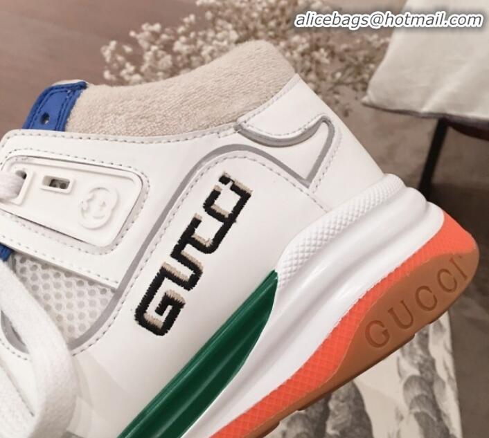 Stylish Gucci Ultrapace Suede and Mesh Mid-top Sneakers G11610 White 2020