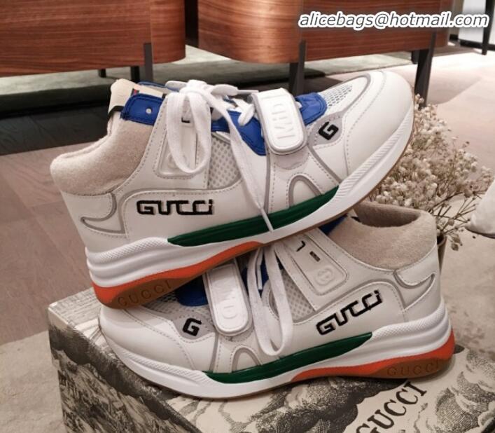 Stylish Gucci Ultrapace Suede and Mesh Mid-top Sneakers G11610 White 2020