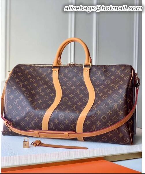 Cheapest Louis Vuitton Men's Keepall 50 Bandoulière Travel Bag M44880 Monogram Canvas 2020