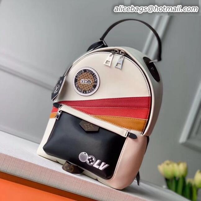 Promotional Louis Vuitton Palm Springs PM Sporty Stripe and Patch Backpack M55797 White 2020