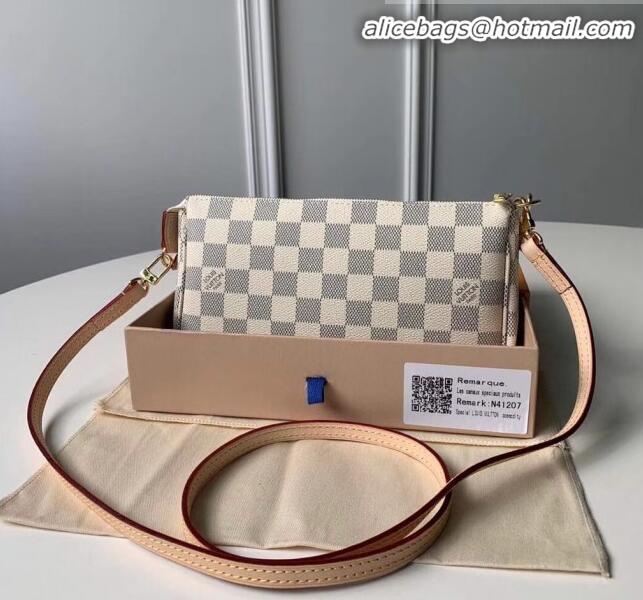 Good Product Louis Vuitton Pochette Accessoires Clutch Shoulder Bag N41207 Damier Azur Canvas 2020