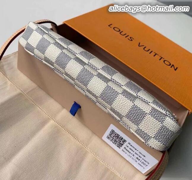 Good Product Louis Vuitton Pochette Accessoires Clutch Shoulder Bag N41207 Damier Azur Canvas 2020