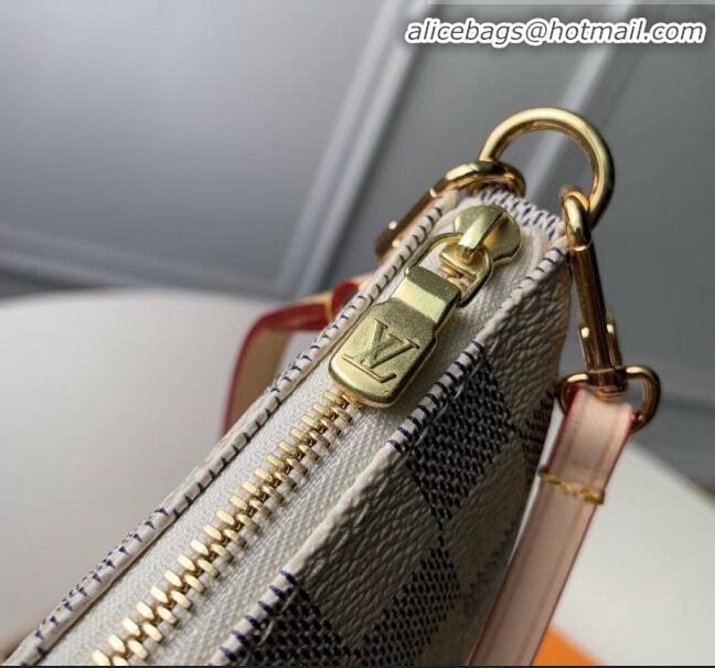 Good Product Louis Vuitton Pochette Accessoires Clutch Shoulder Bag N41207 Damier Azur Canvas 2020