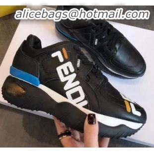 Good Quality Fendi Leather Sneaker with Fendi Mania Print For Women/Men G22418 Black