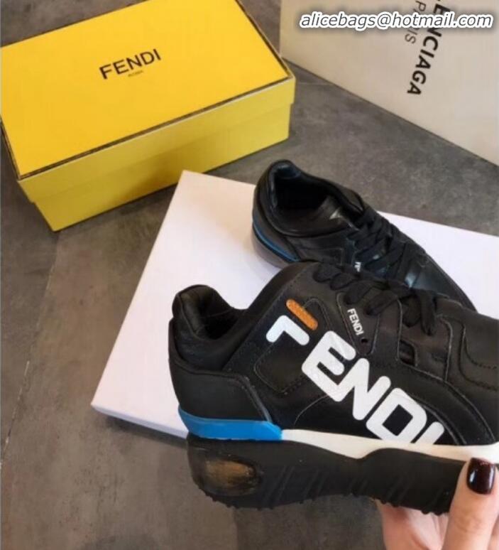 Good Quality Fendi Leather Sneaker with Fendi Mania Print For Women/Men G22418 Black