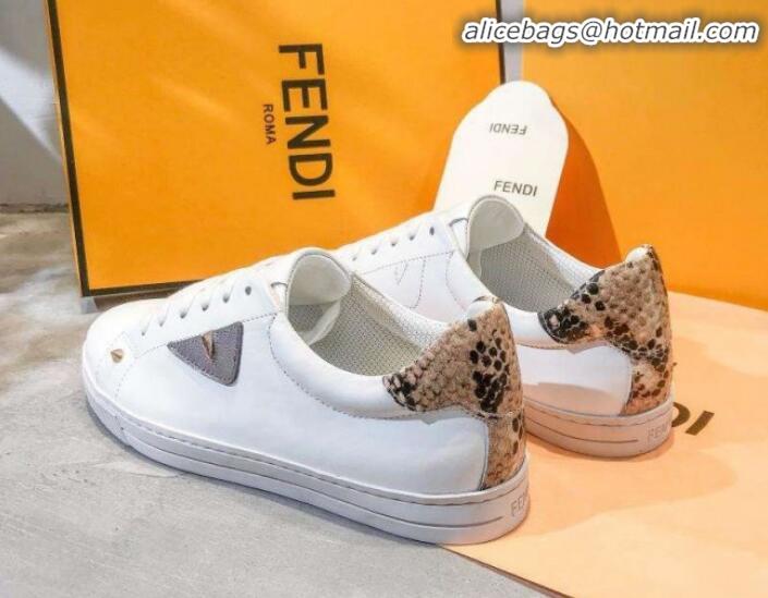 Good Product Fendi Bag Bugs Eyes and Leopard Sneaker G22536 White/Grey 2020