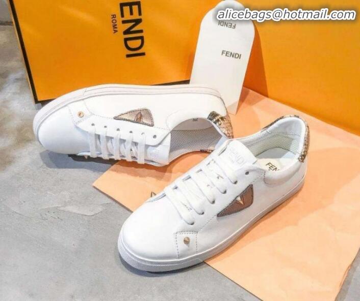 Good Product Fendi Bag Bugs Eyes and Leopard Sneaker G22536 White/Grey 2020