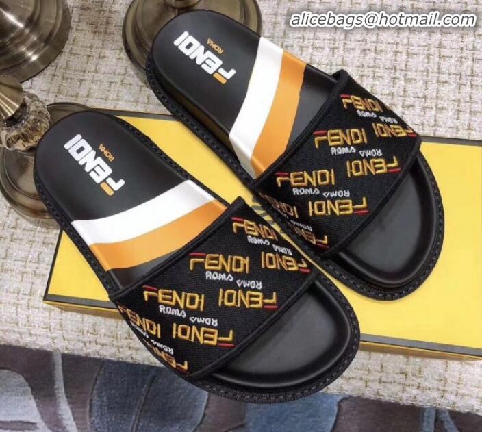 Top Quality Fendi Twist Flat Satin Slide Sandals G32004 Coffee 2020