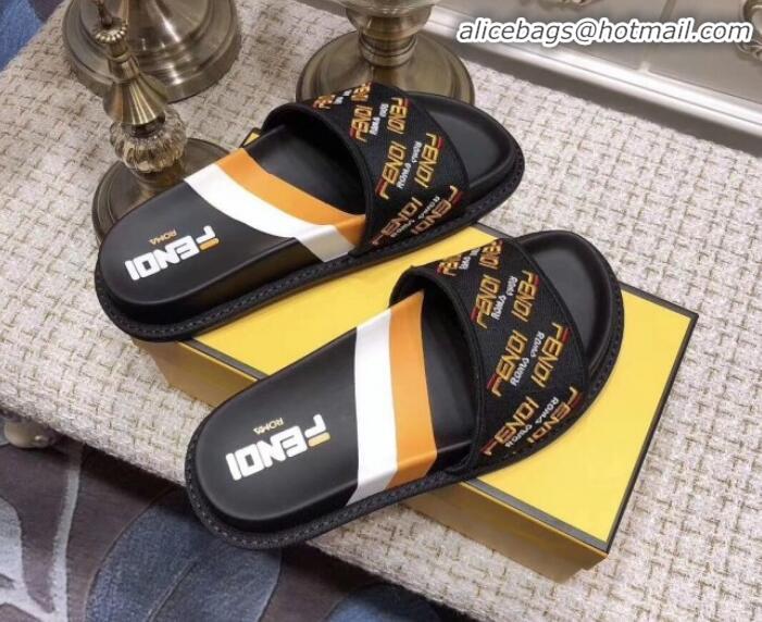 Top Quality Fendi Twist Flat Satin Slide Sandals G32004 Coffee 2020