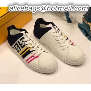 Shop Cheap Fendi FF Logo Fabric Sneakers G41656 White 2020