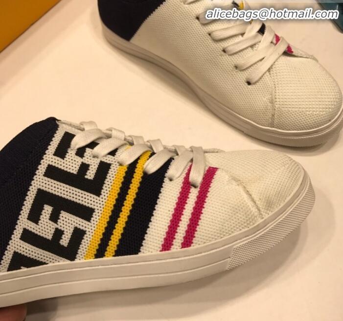 Shop Cheap Fendi FF Logo Fabric Sneakers G41656 White 2020