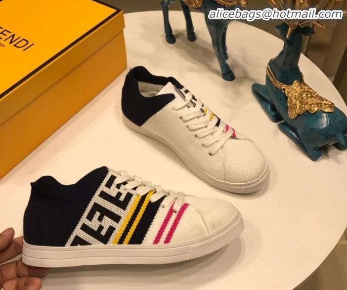 Shop Cheap Fendi FF Logo Fabric Sneakers G41656 White 2020