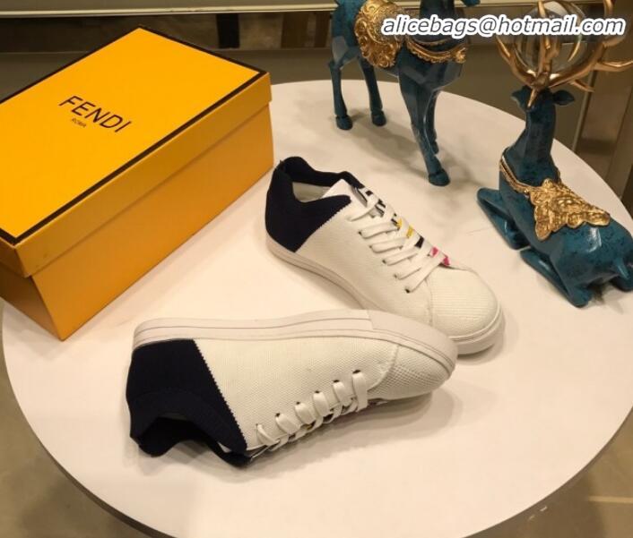 Shop Cheap Fendi FF Logo Fabric Sneakers G41656 White 2020