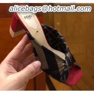 Low Cost Fendi FF Logo Heel Sabots Twist Sandals G41658 2020