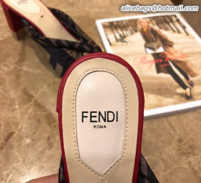 Low Cost Fendi FF Logo Heel Sabots Twist Sandals G41658 2020