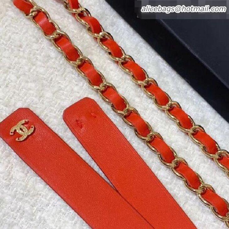 Buy Promotional Chanel Leather Chain Bow Belt AA6619 Red