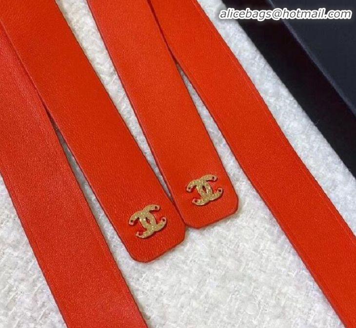 Buy Promotional Chanel Leather Chain Bow Belt AA6619 Red