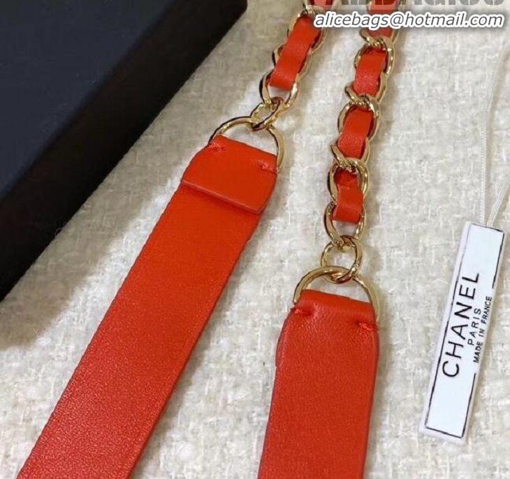 Buy Promotional Chanel Leather Chain Bow Belt AA6619 Red