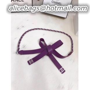 Well Crafted Chanel Leather Chain Bow Belt AA6619 Purple