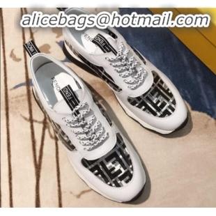 Best Quality Fendi FF PVC and Calfskin Sneakers G60133 White/Black